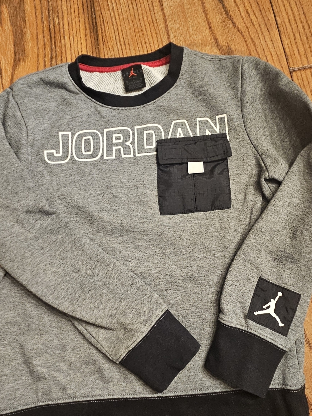 Jordan Boy's Grey Crewneck Sweatshirt with Pocket